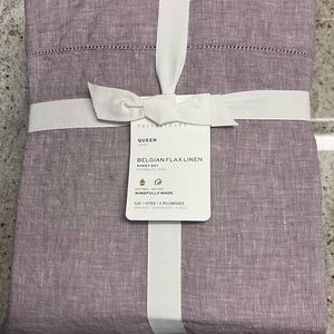 Pottery Barn Belgian Flax Linen Queen Sheet Set